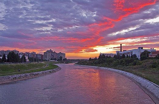 Twilight on the Nišava river - Niš