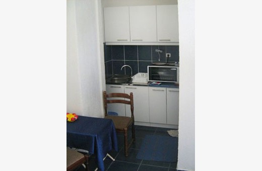 Plavi apartman trezarija i kuhinja, Apartmani Dimitrijević - Vrnjačka Banja